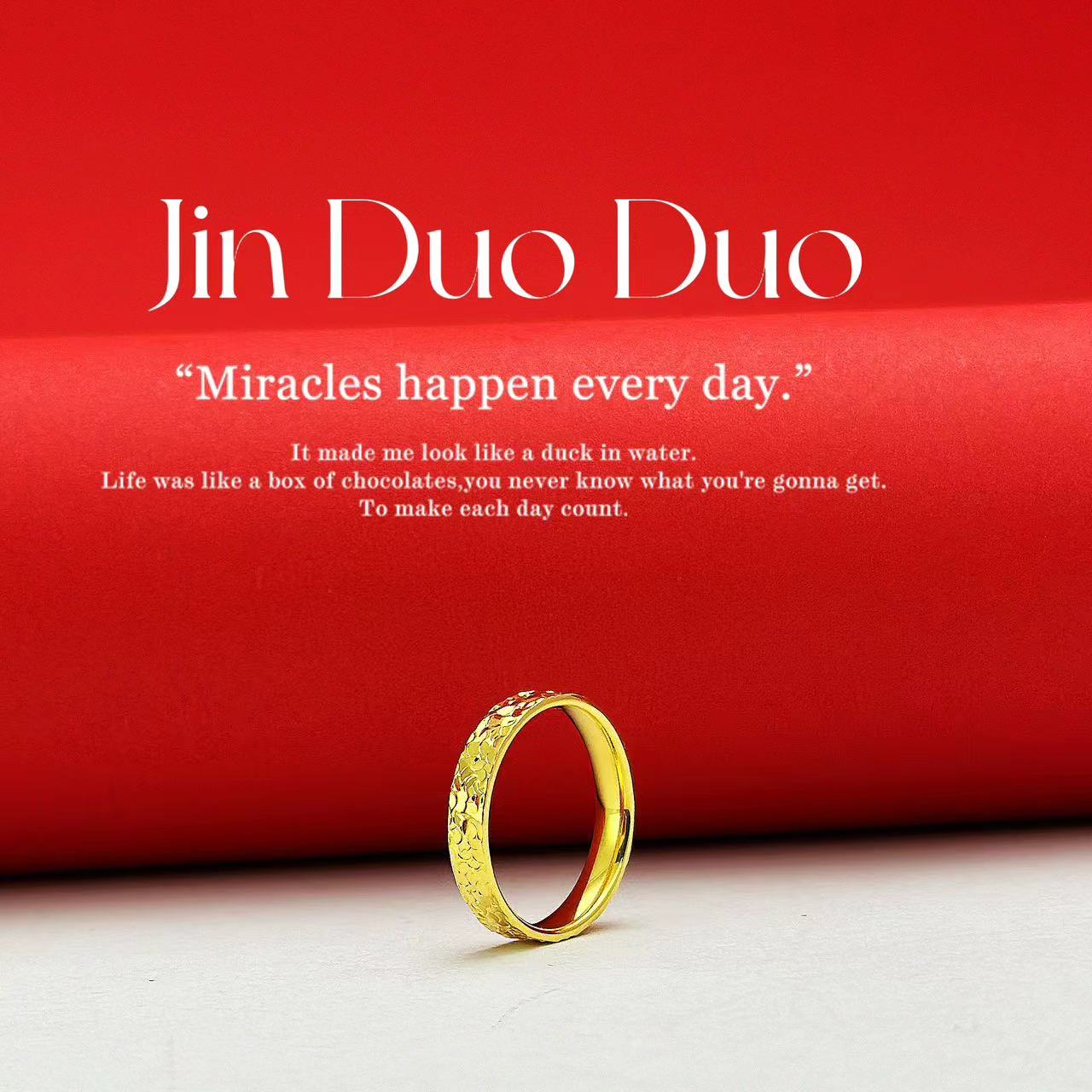 足银戒指 金多多银包厚999金碎冰冰戒指时尚百搭女士简约素圈气质