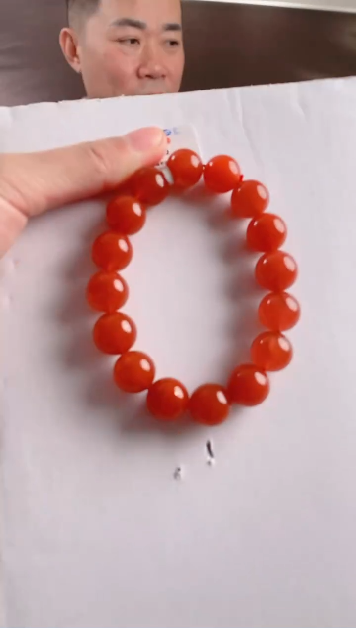 【闪购商品】南红玛瑙手链未镶嵌收藏冰红13.5+mm