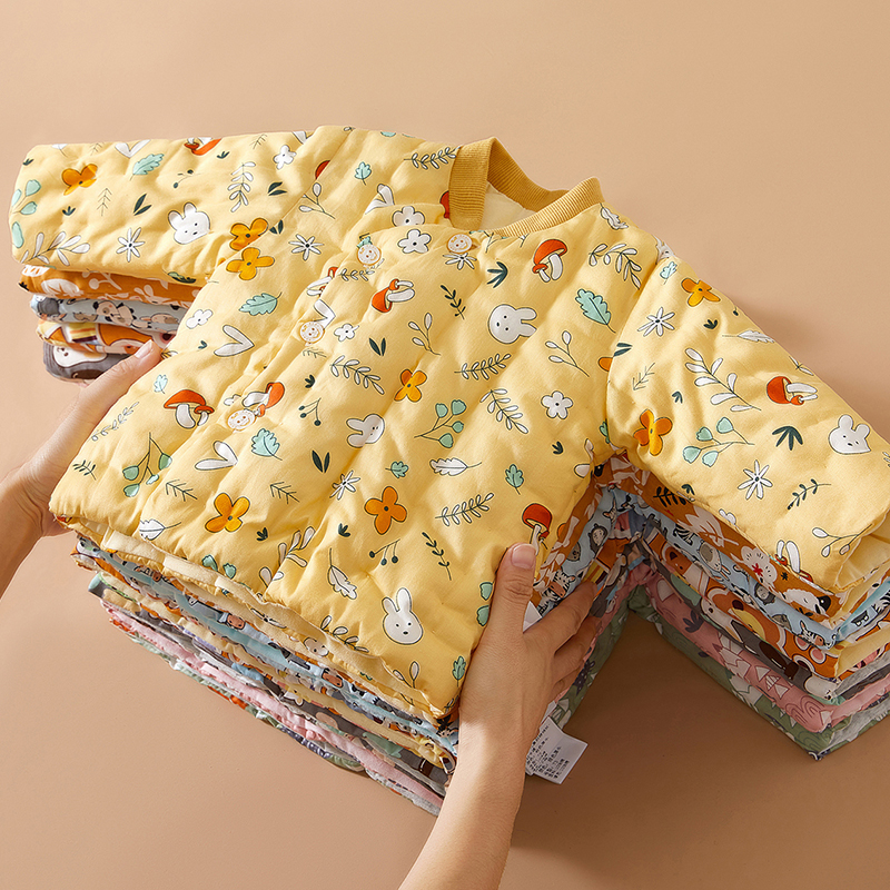 儿童手工棉花棉衣婴幼儿纯棉冬季加厚保暖棉袄男女宝宝外出棉外套