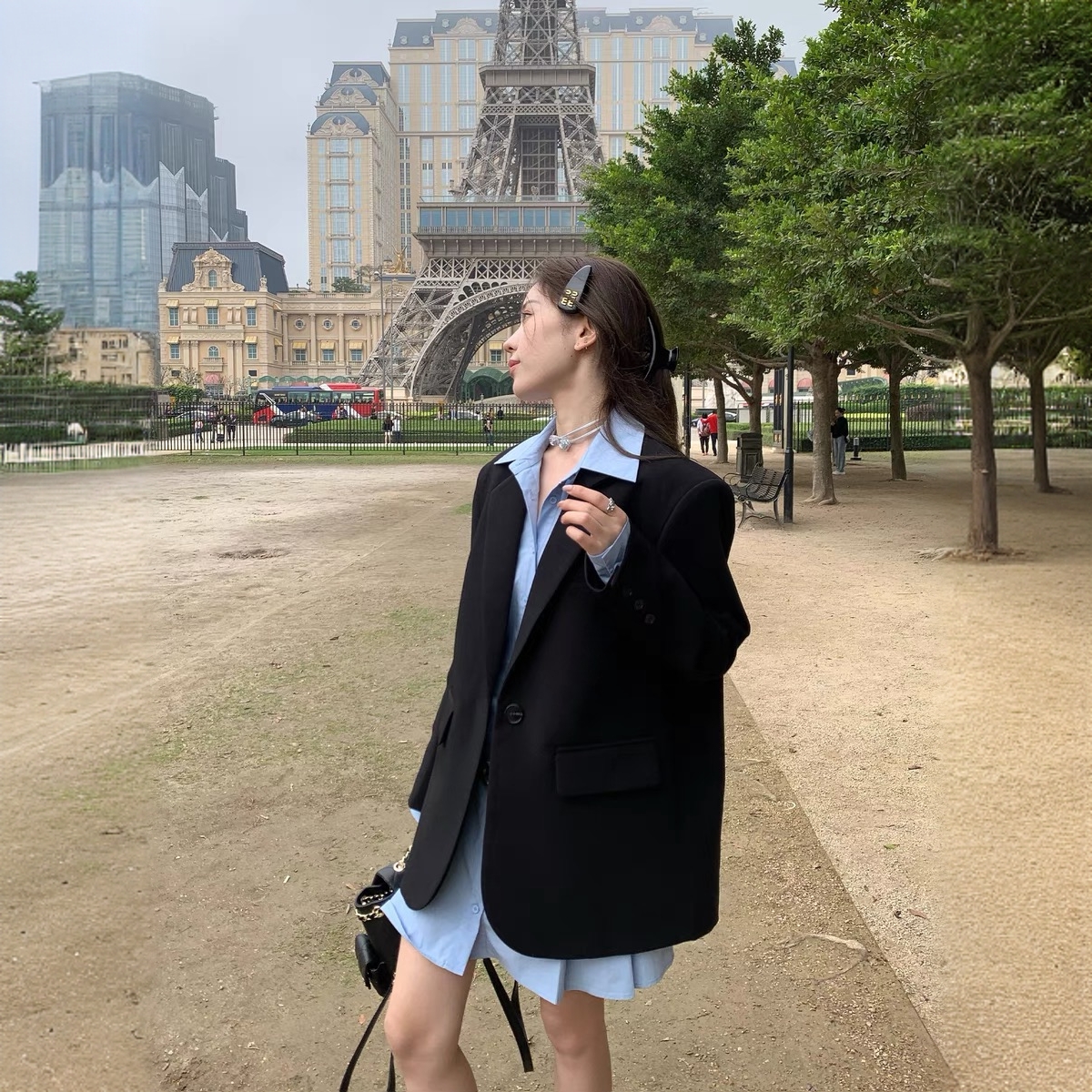 高级灰韩版小西装外套女小个子2024爆款新款宽松休闲秋冬气质西服