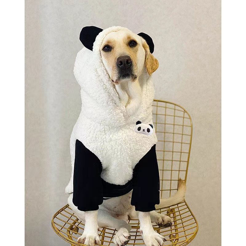 网红大型犬狗狗衣服金毛拉布拉多萨摩耶阿拉斯加熊猫加绒保暖卫衣
