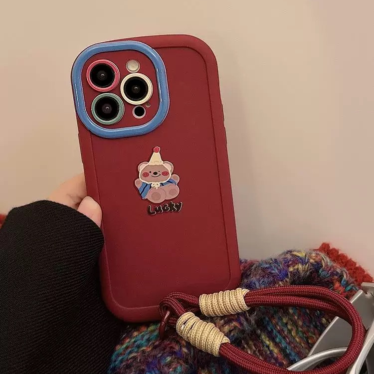 【苹果/华为/荣耀/OPPO/vivo/小米】可爱小熊磨砂泡芙防摔手机壳