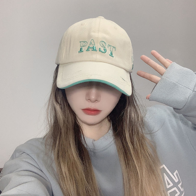 新款日系ins棒球帽拼色字母刺绣休闲百搭鸭舌帽弯檐男女通用帽子