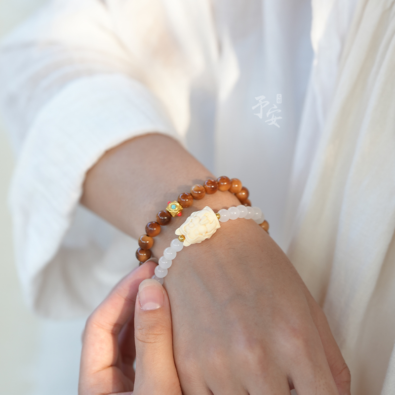 精品天然老料库克凤九守护双圈款文玩中式国风百搭手串女 7.5mm
