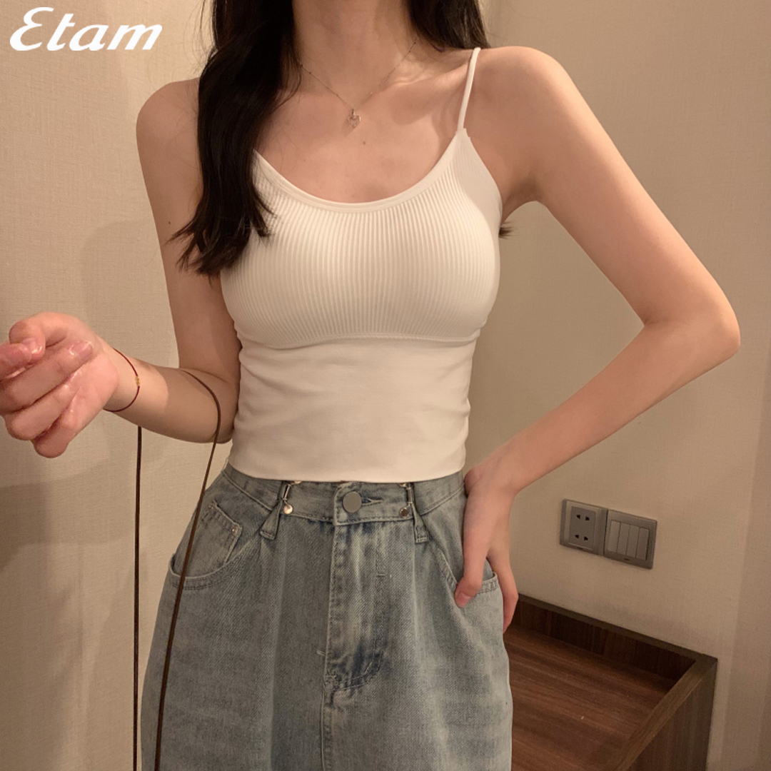 夏季新款运动吊带背心女带胸垫外穿美背内搭修身打底短款抹胸上衣