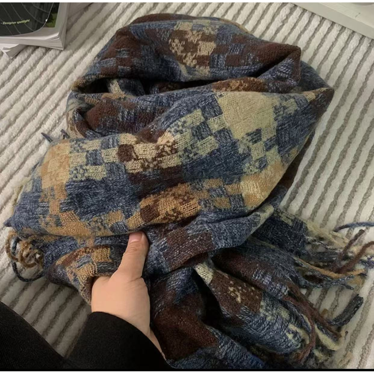 【印象派画家】时尚气质百搭厚款披肩丝巾（M-248-2）