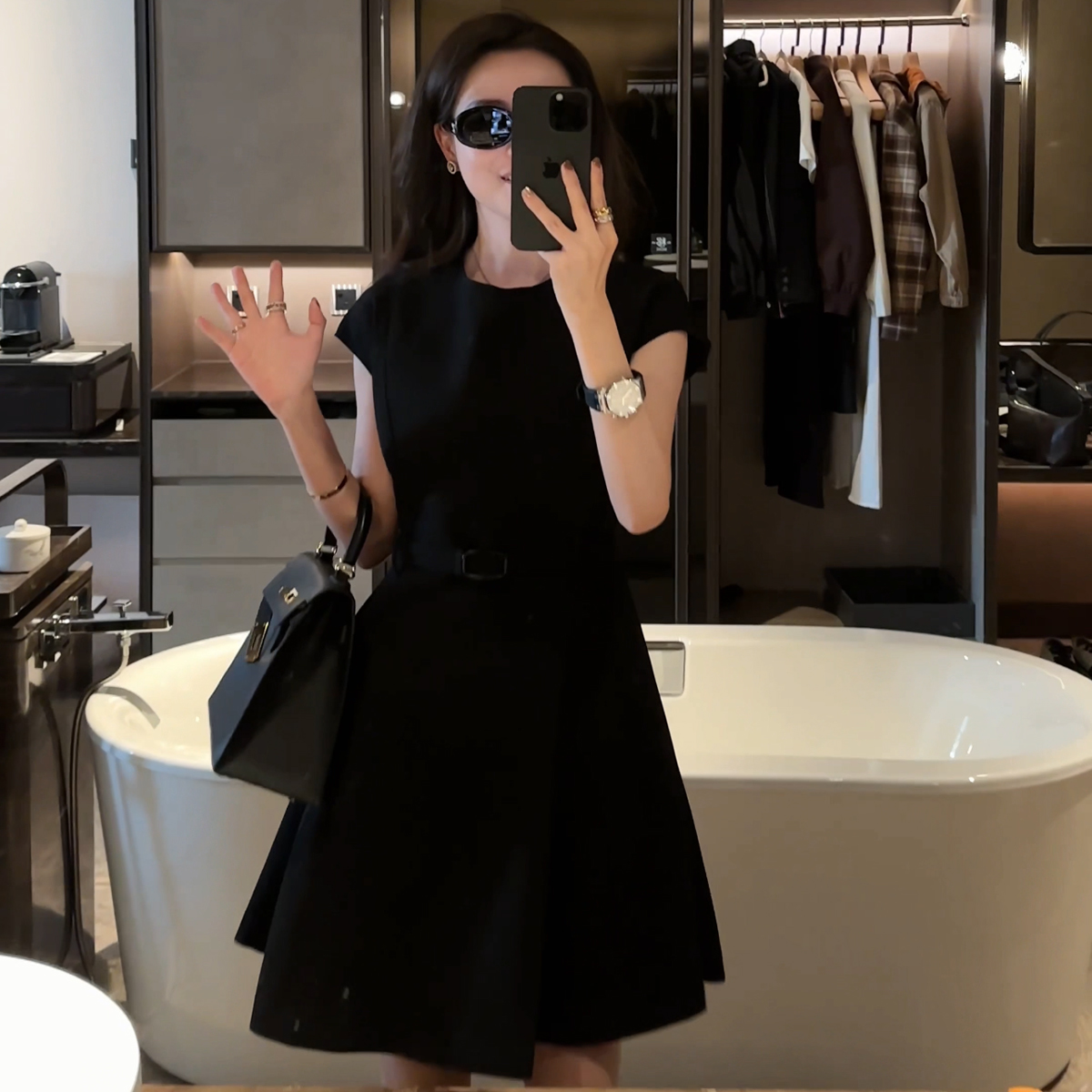 80.【清】【米卡私服】春夏新款黑色连衣裙