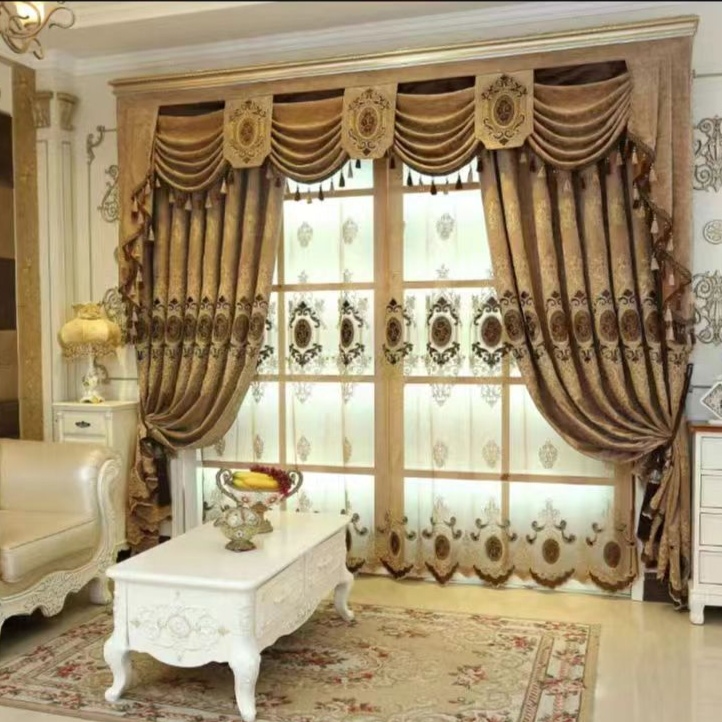 双11  定制窗帘中高端雪尼尔加厚的面料风花雪月卧室客厅两用窗帘