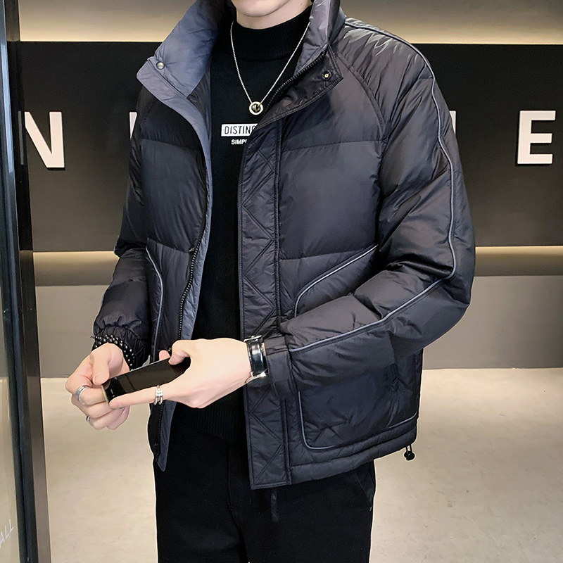 M3男士羽绒服2023冬季新款休闲立领加厚保暖男装白鸭绒大码外套