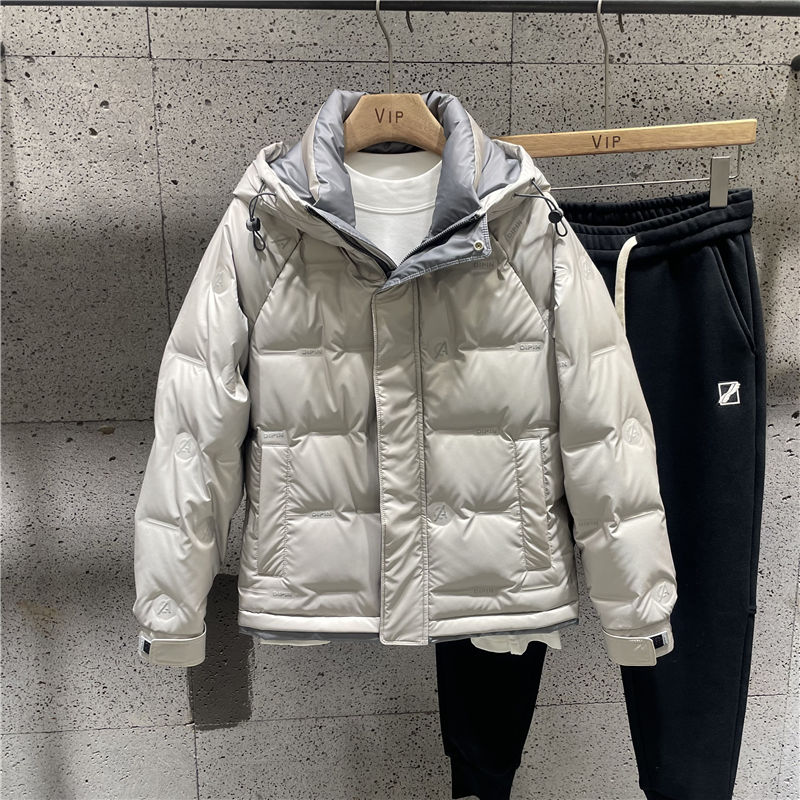2023冬新款连帽工装羽绒服男士韩版帅气百搭潮流保暖休闲加厚外套