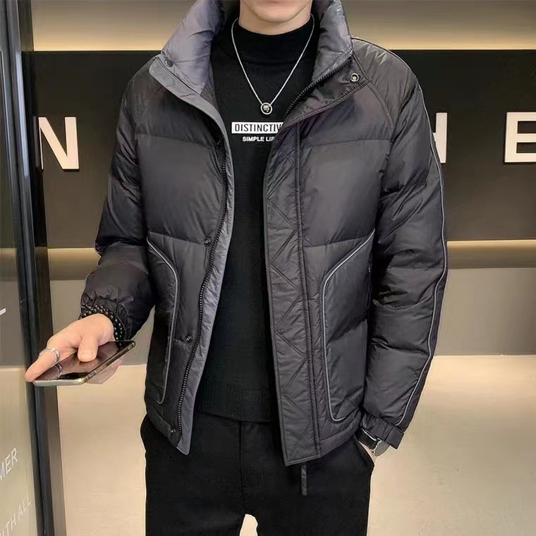 M3白鸭绒羽绒服男加厚潮流2023新款冬季男装轻薄外套青年立领上衣