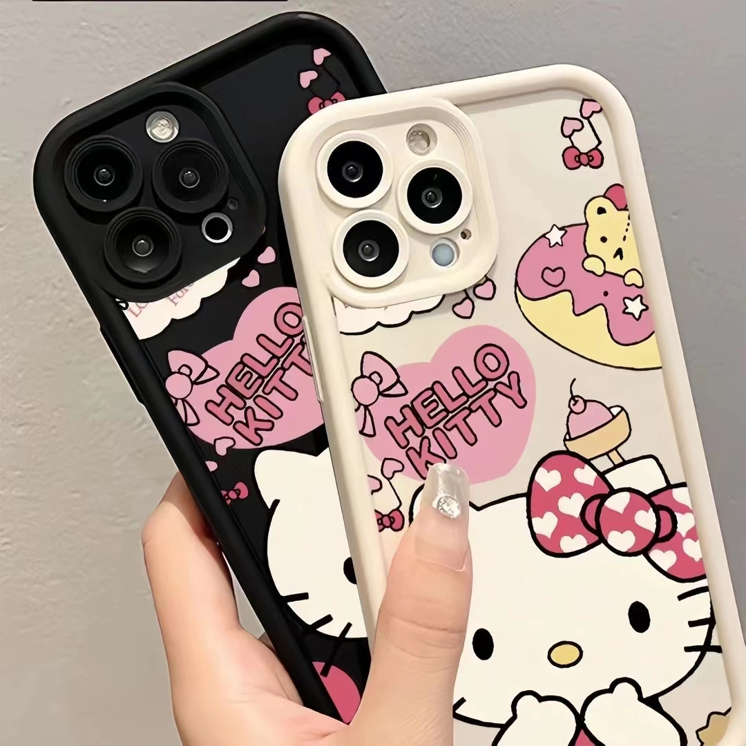 卡通KT猫ins风苹果15promax手机壳iPhone14华为vivo小米oppo软壳