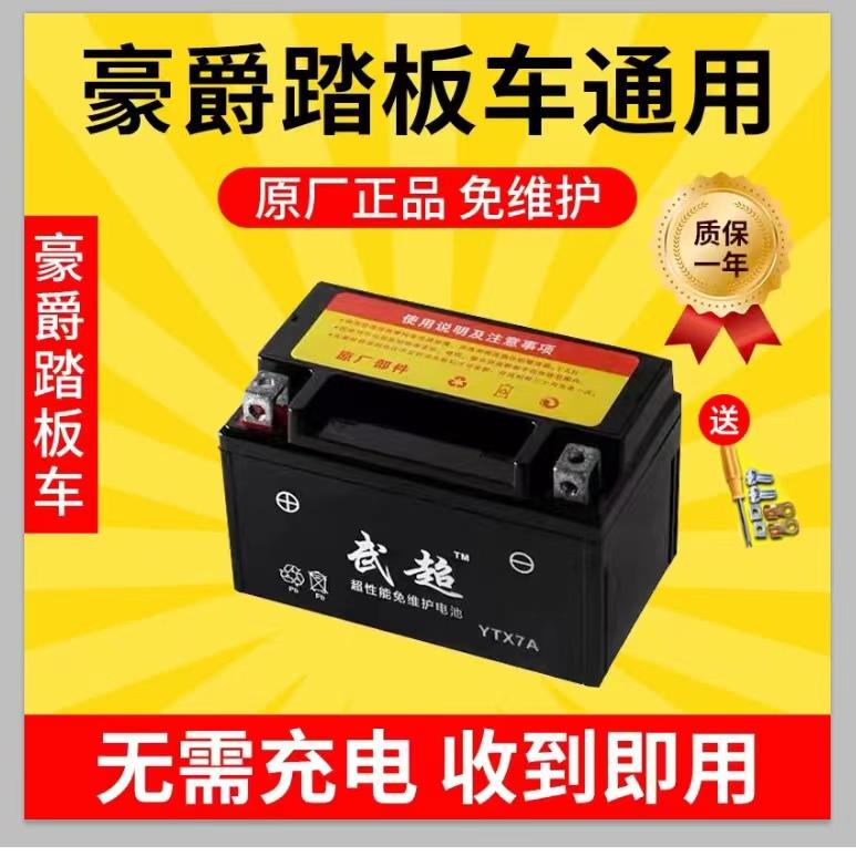 豪爵福星宇钻喜之星悦星UU海王星UY豪迈女士125踏板机车电瓶12v