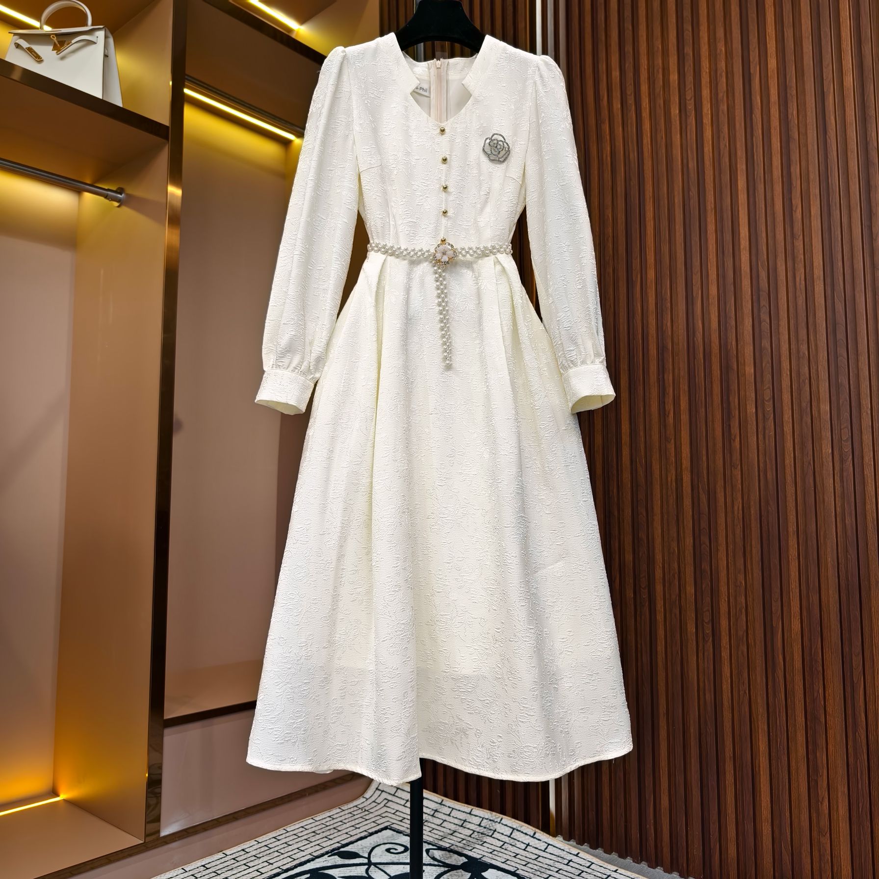 【月光女神】轻奢设计师款优雅气质修身时尚收腰连衣裙-85621燕