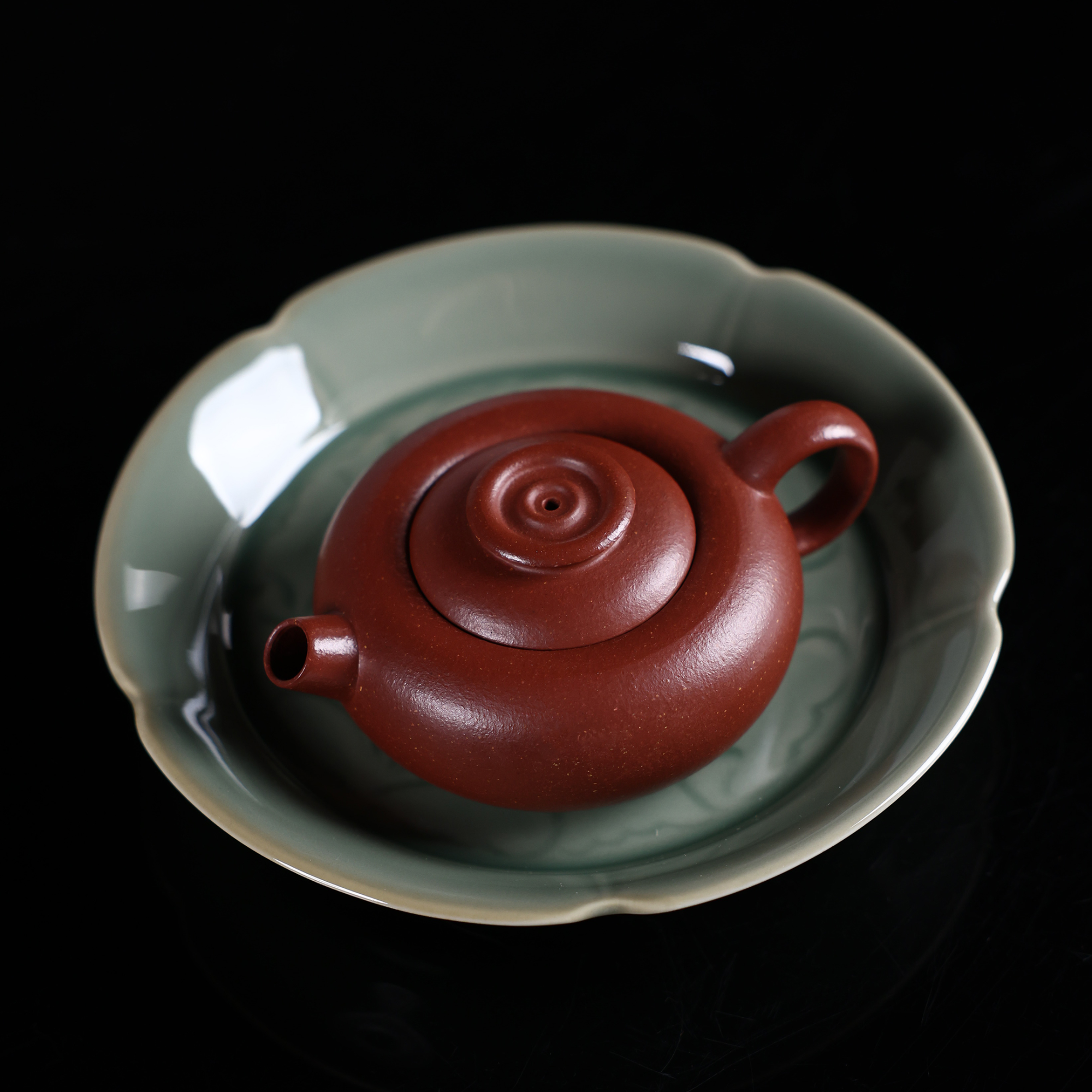 砂盛元【静渡】 原矿绝红降坡 135cc 手工制作 内推孔 宜兴紫砂壶