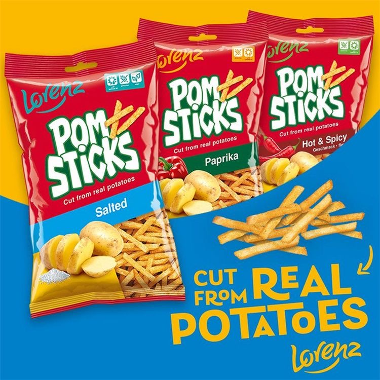 【活动价格】德国进口劳伦兹Pomsticks 薯条 土豆条网红小零食70g