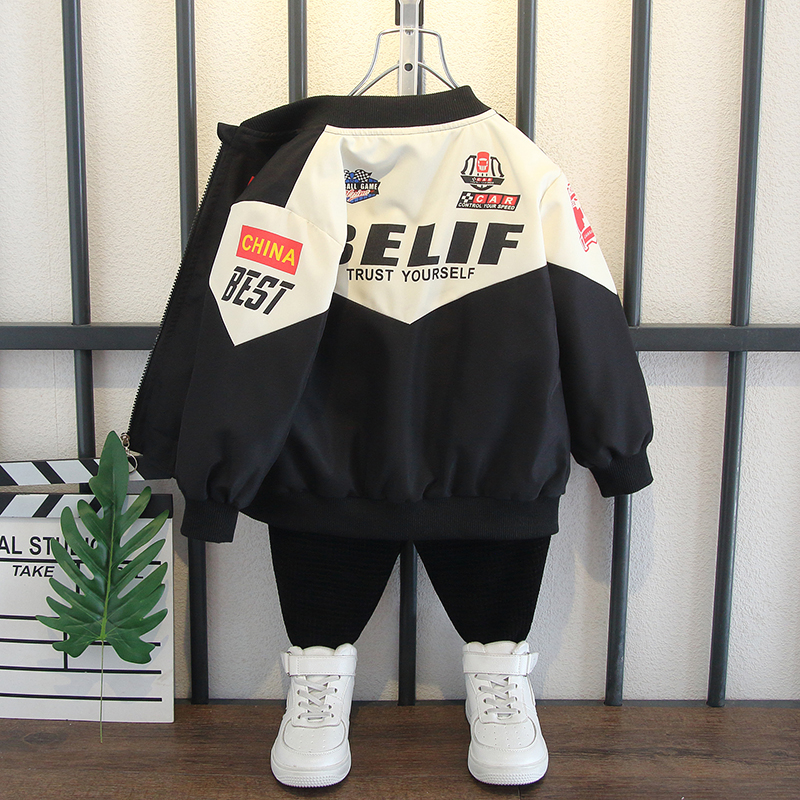 男女童棒球服外套秋2025新款儿童洋气拼色夹克中大童时髦运动上衣