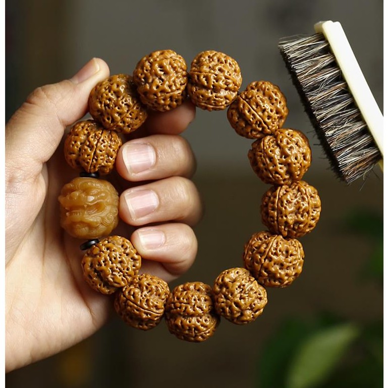 五瓣金刚菩提子手串男士尼泊尔精品文玩配饰雕刻貔貅盘玩佛珠单圈