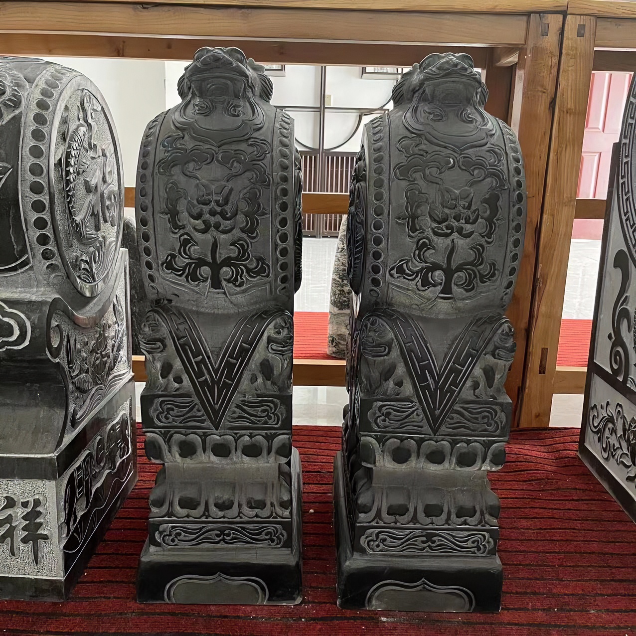 石雕青石抱鼓石一对天然石材整石雕刻户外别墅庭院门口摆件门墩石