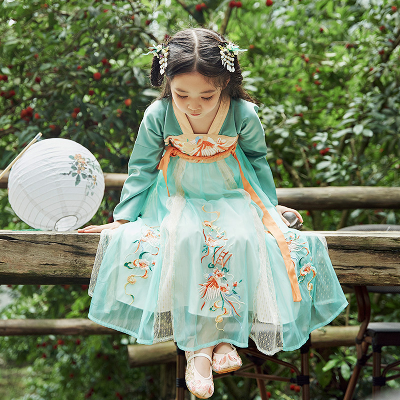 喜龄记【若汐】汉服女童春秋夏装儿童古装襦裙中国风连衣裙