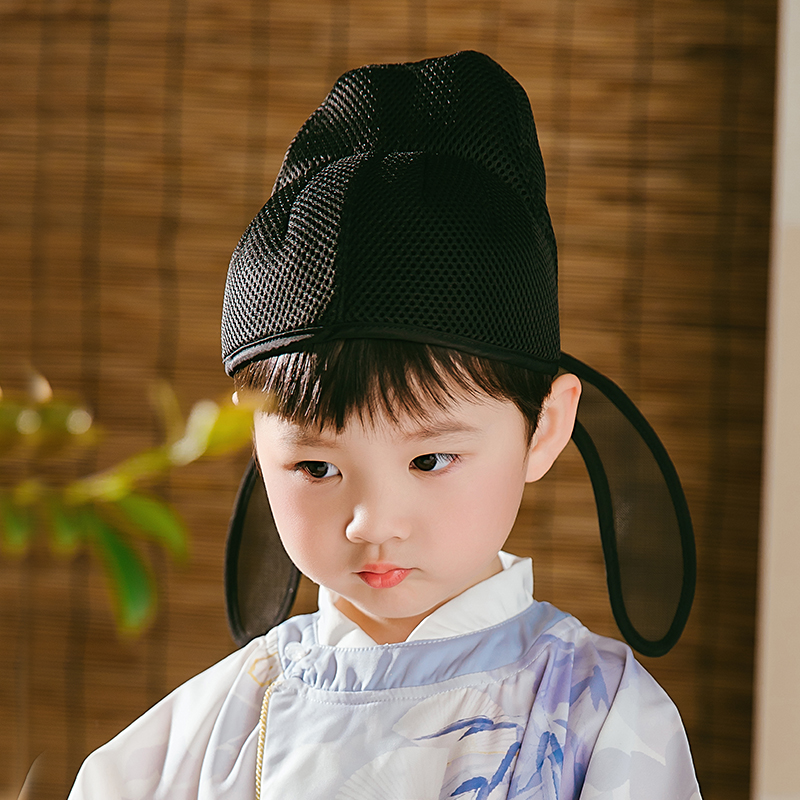 儿童古风汉服配饰李白帽子拍照摄影头饰书生居士帽子唐宋幞头帽子