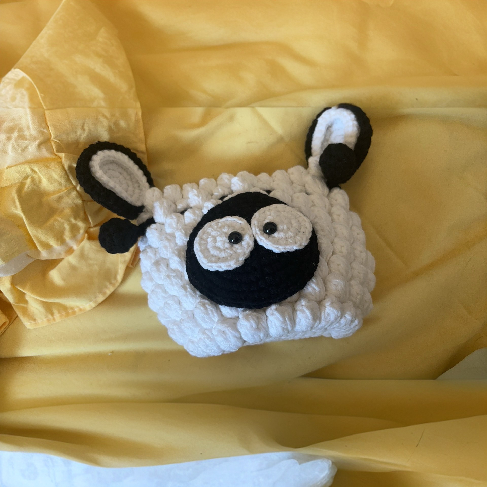 可爱小羊毛线手工零钱长肩带