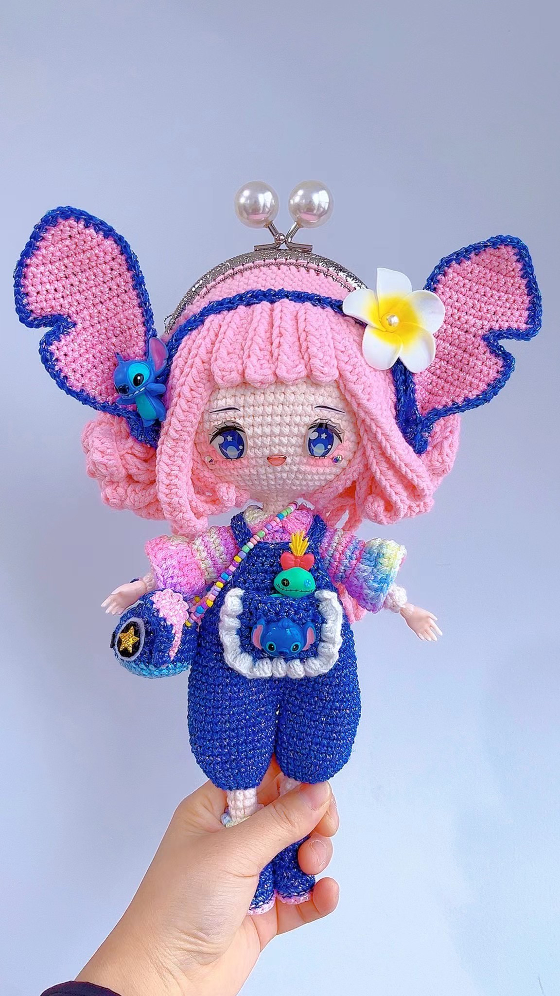 原创：萱言手作-史迪仔10.5人偶口金手工钩织材料包