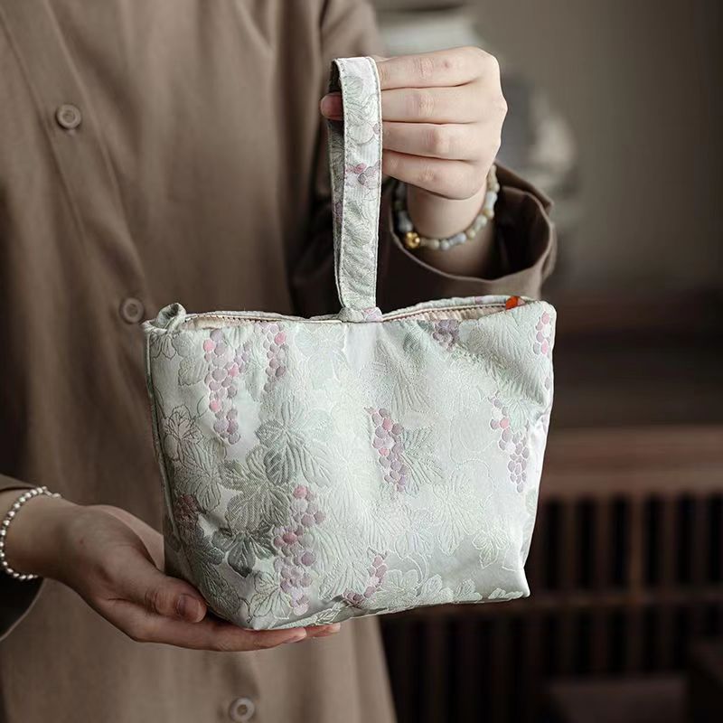 【时熙】紫葡萄织锦茶事收纳包户外功夫茶具国风文艺一壶两杯手提包