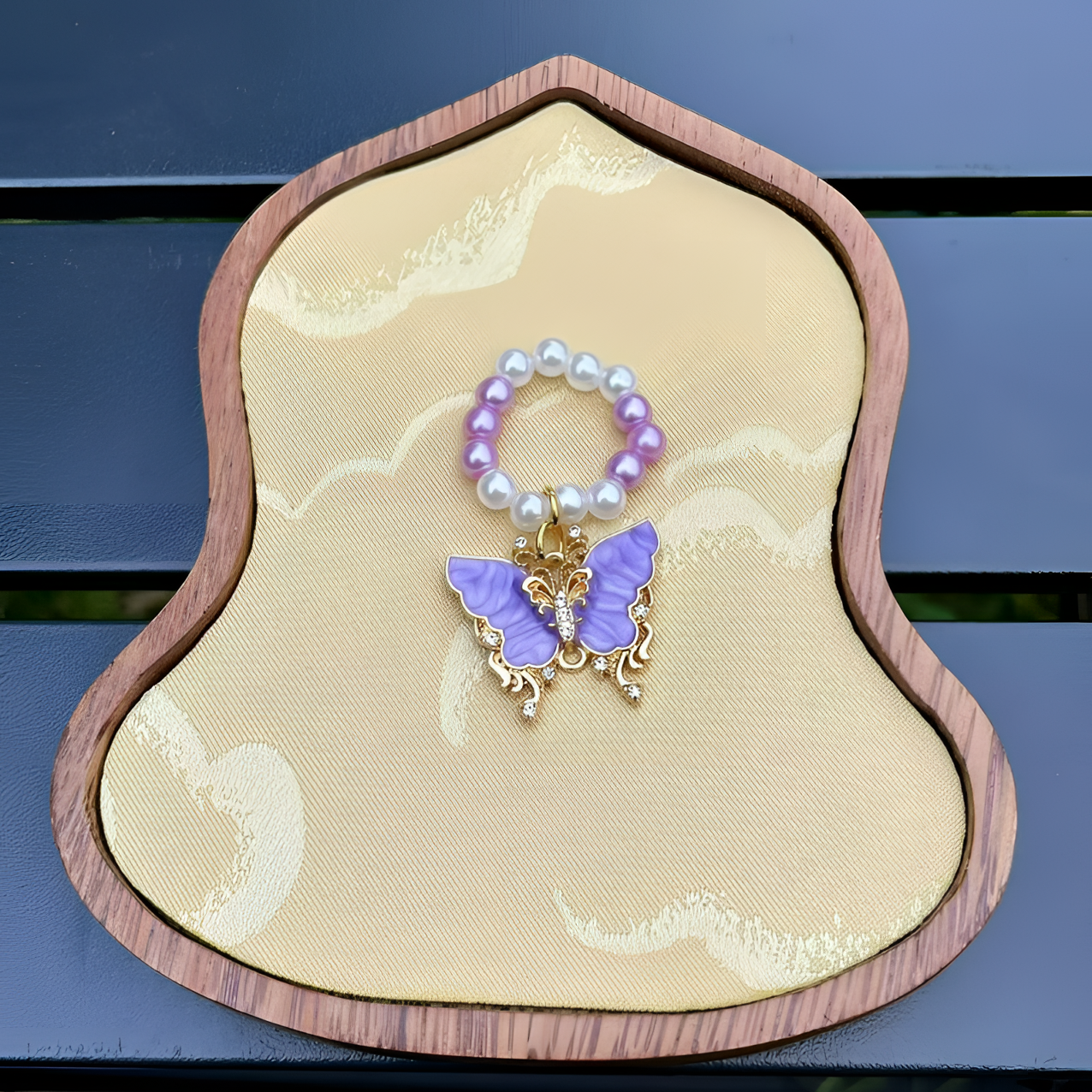 【时熙】<紫舞飞扬>蝴蝶提溜手工编制盖碗茶壶盖子装饰家用茶具配件