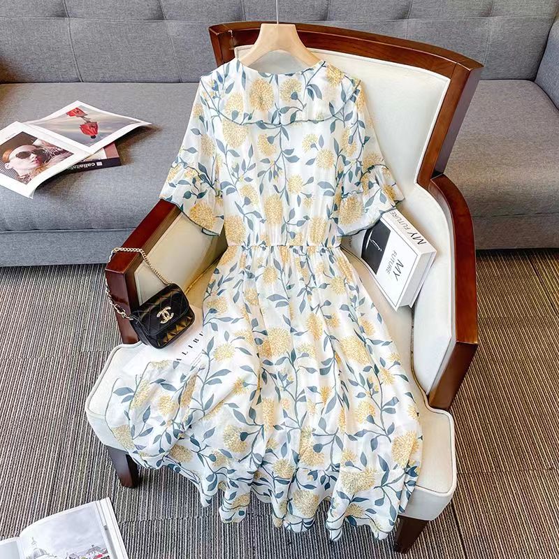 宽松连衣裙女装春夏，个别微瑕，微脏女装连衣裙碎花气质印花洋气