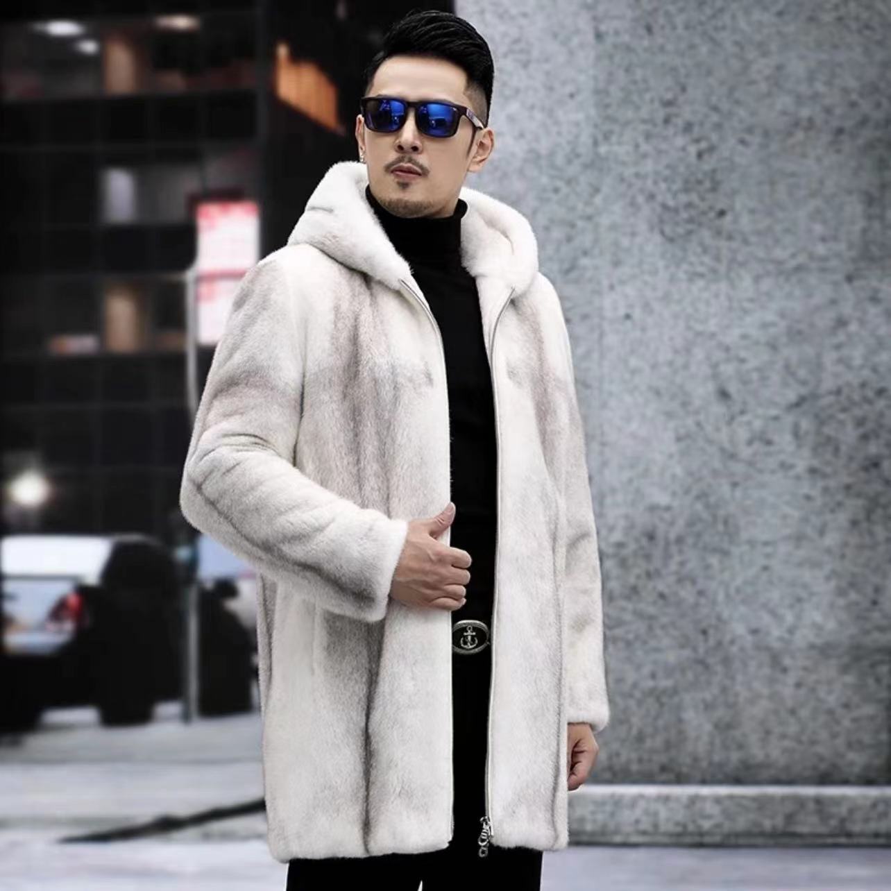 海宁男士冬季加绒派克服男爸爸装中年商务外套
