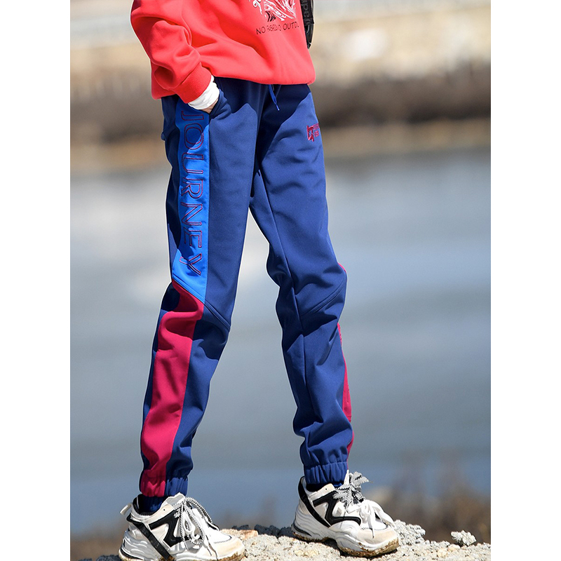 北京森林户外2025春秋新品原创拼色防泼水透气抓绒保暖软壳裤女式