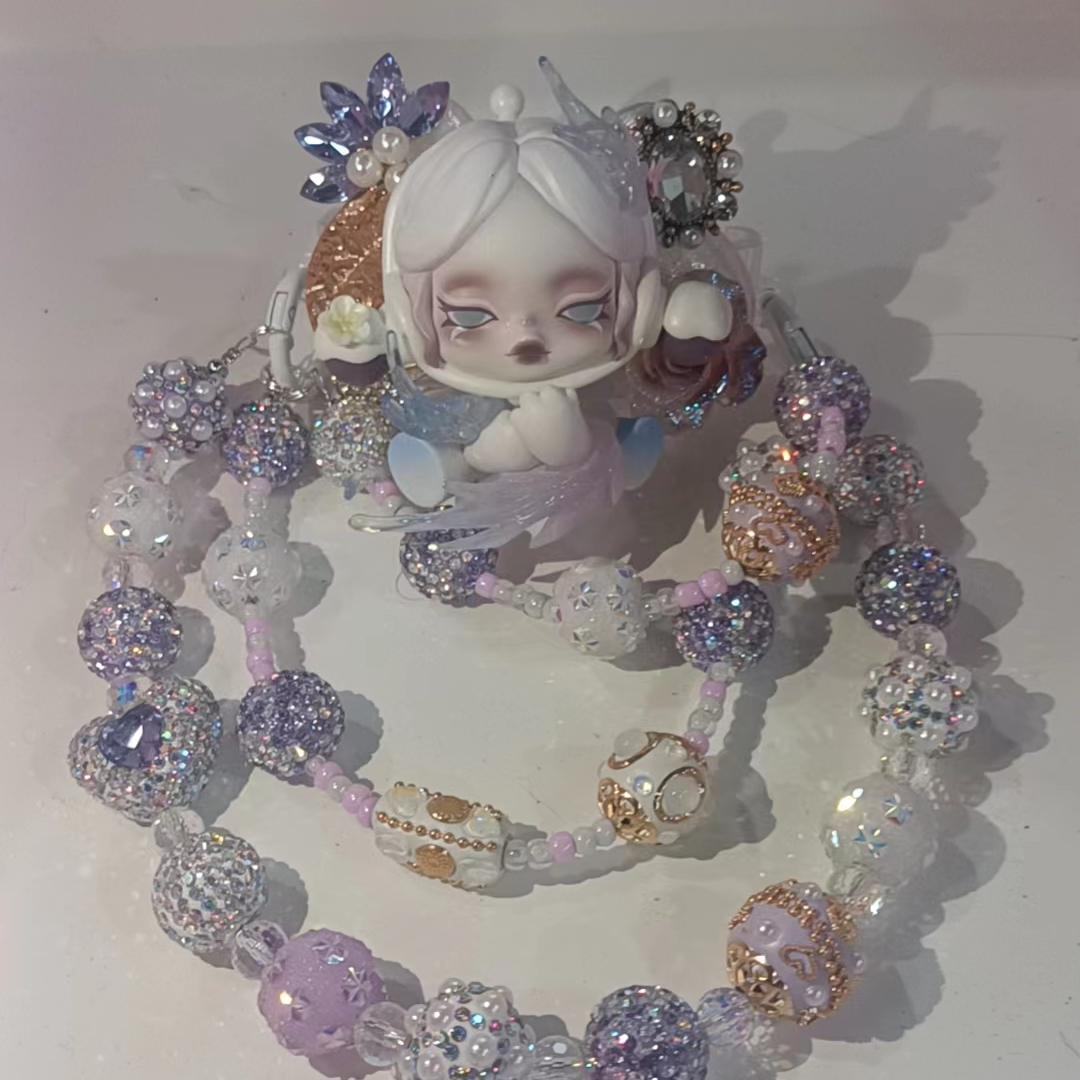 【佳佳潮玩】拆盒奶油胶背夹带链子手工DIY