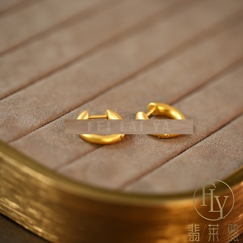 铜合金耳饰 翡莱雅 古法轻奢设计师简约小众个性耳环-3677