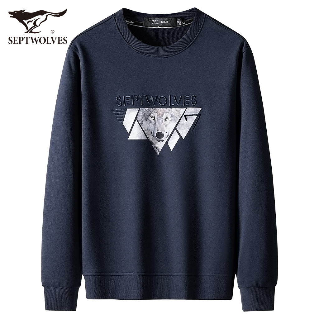 【狼头印花】七匹狼男士卫衣2025春秋季新爆款圆领长袖上衣官方正品