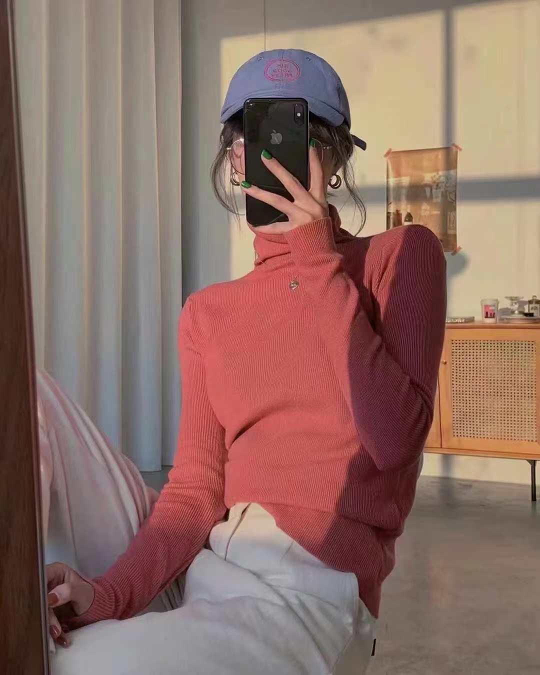 堆堆领打底衫女秋冬装洋气内搭软糯长袖毛衣修身显瘦高领针织上衣