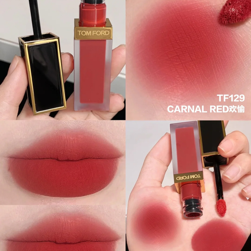 TOM FORD 丝绒哑光唇釉129 6mL 显白禁果红色 雾面哑光