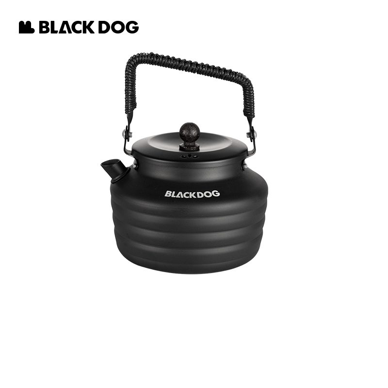 black dog黑化露营铝合金便携式烧茶壶围炉煮茶水壶卡式炉可用
