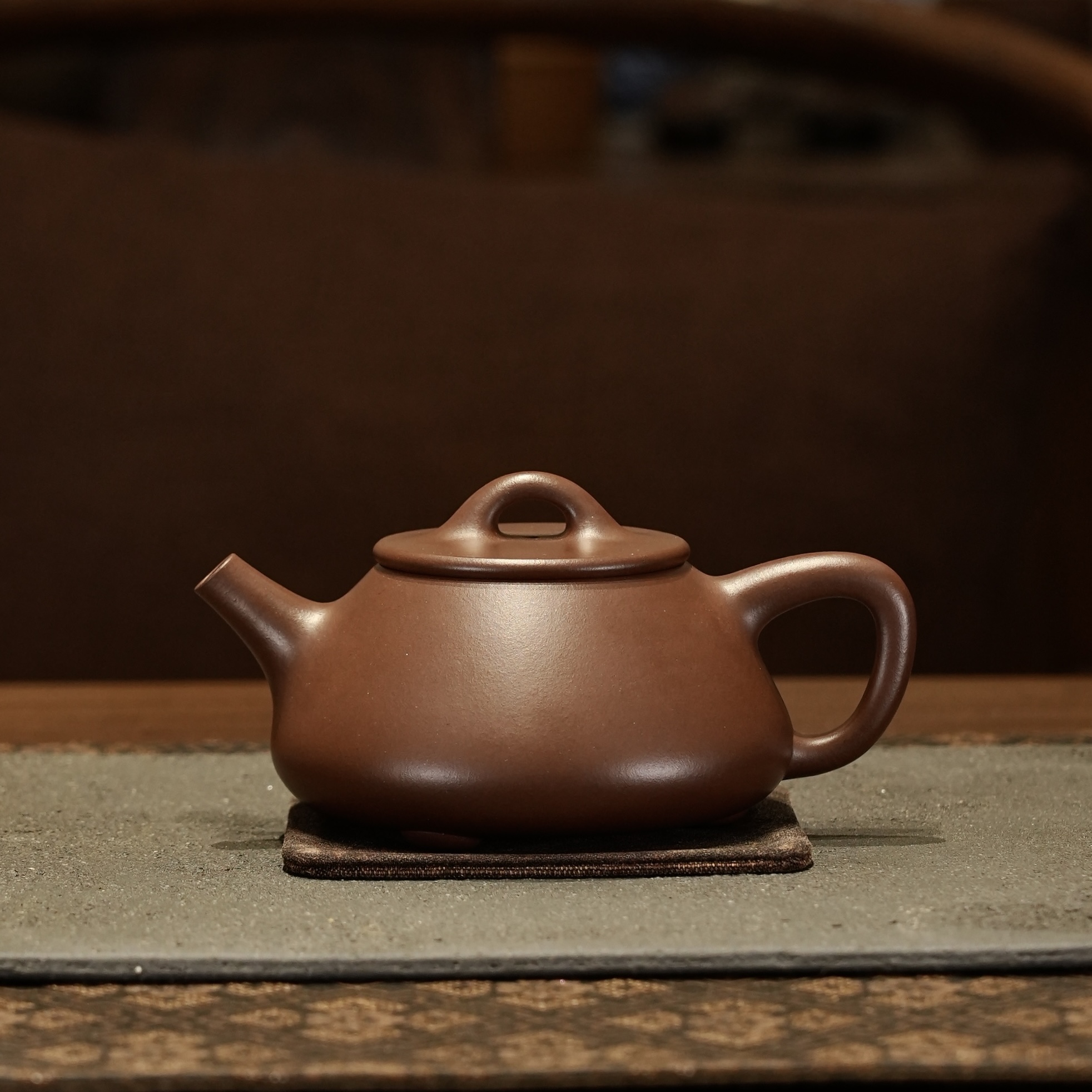 素花器鬼才魏裕峰老师制平盖石瓢紫泥紫砂壶全手工泥壶纯手工手制