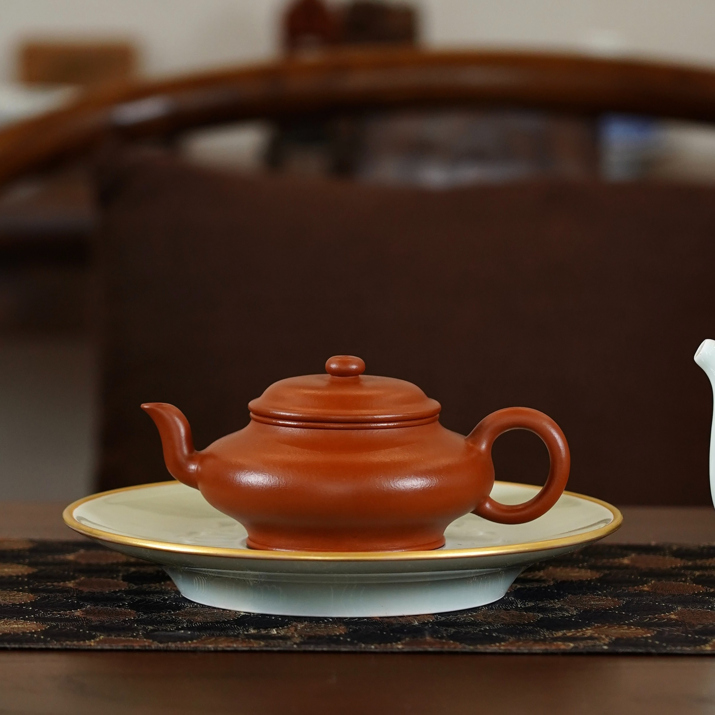 小瓢王王平老师作品马璟辉老师同款朱泥《虚扁》紫砂壶全手工手制壶