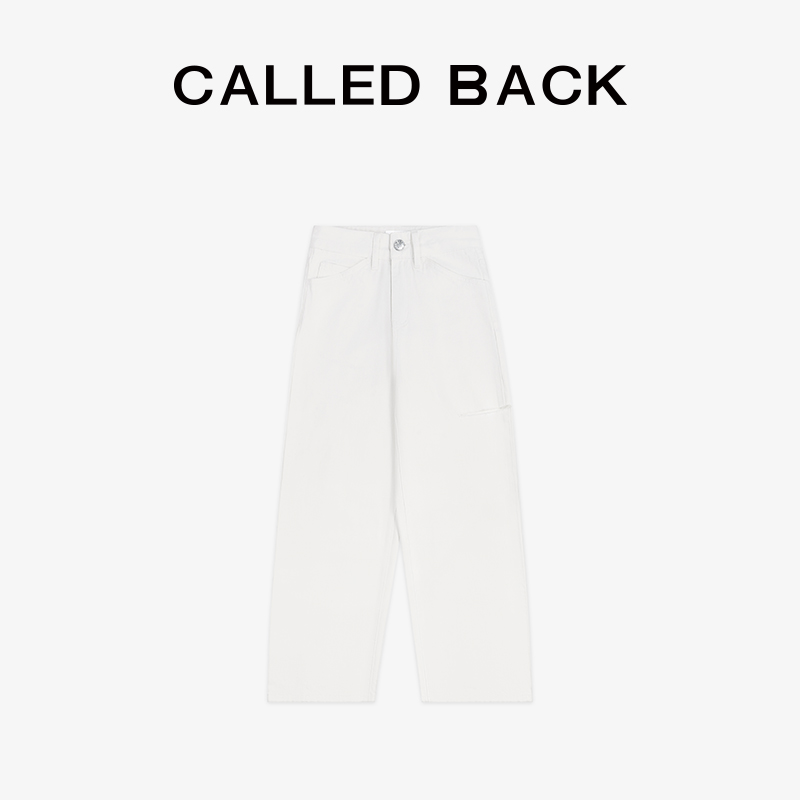 CALLED BACK阔腿破洞设计白牛仔裤纯色休闲裤240346 2-22