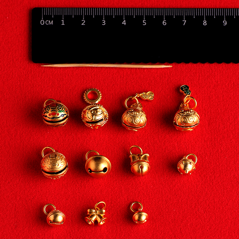高保色铜镀金色小铃铛 宫铃手工DIY编绳手链项链吊坠材料包