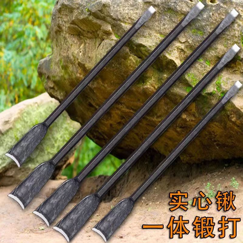 一体弹簧锰钢锻造铁锹起苗洛阳打洞铲子撬户外农用深挖取硬土直锹