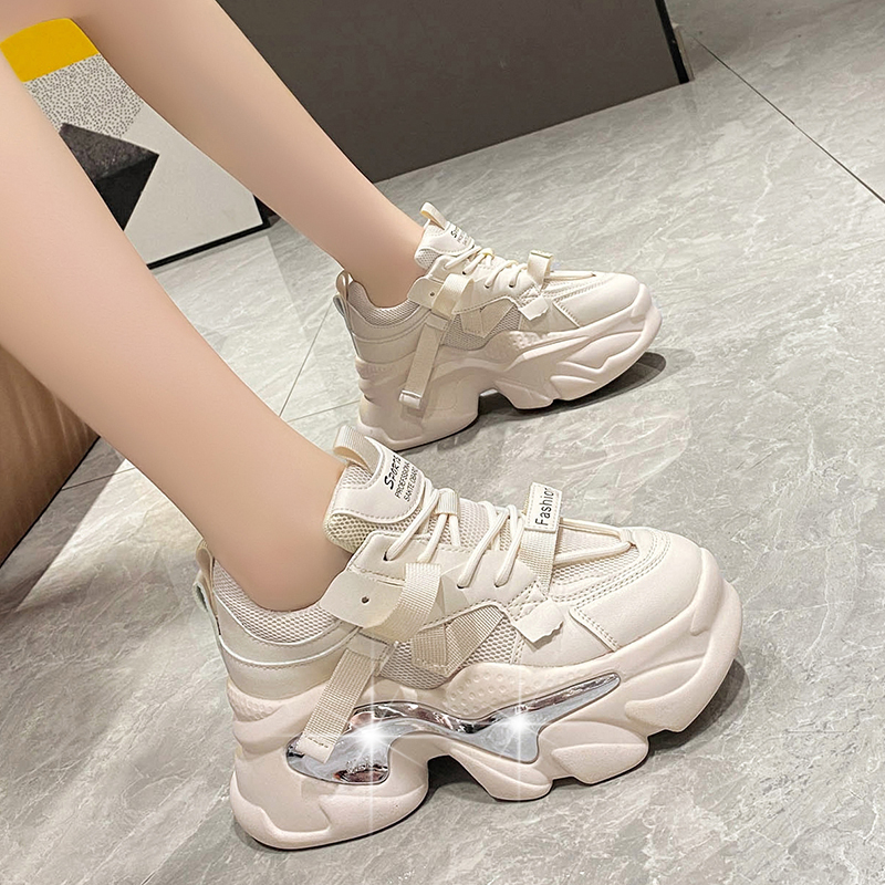 小码34增高休闲鞋女2024春秋新款网红爆款老爹鞋女小众厚底松糕鞋
