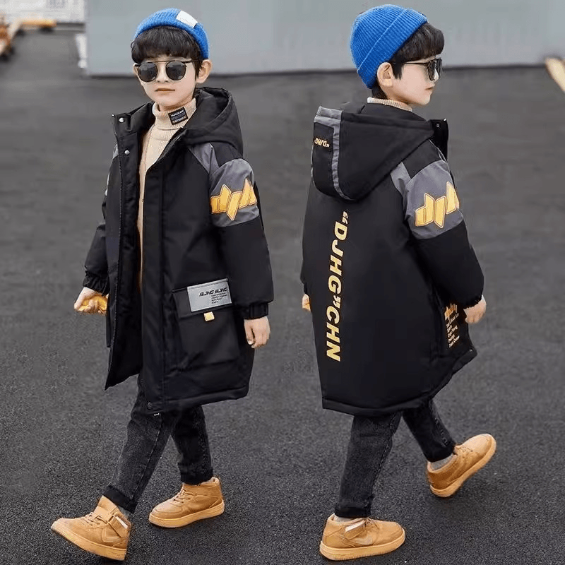男童棉衣冬季加厚加绒棉服2024新款洋气中大儿童冬装帅酷棉袄外套