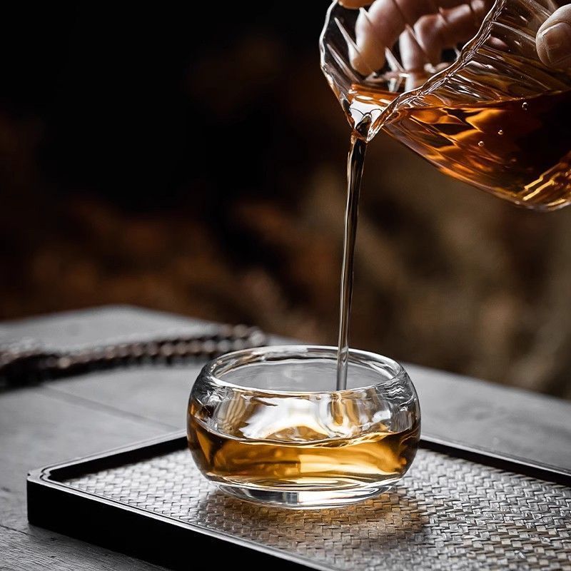 高端水晶茶杯无铅原矿琉璃主人杯玻璃加厚品茗杯单杯个人专用杯子