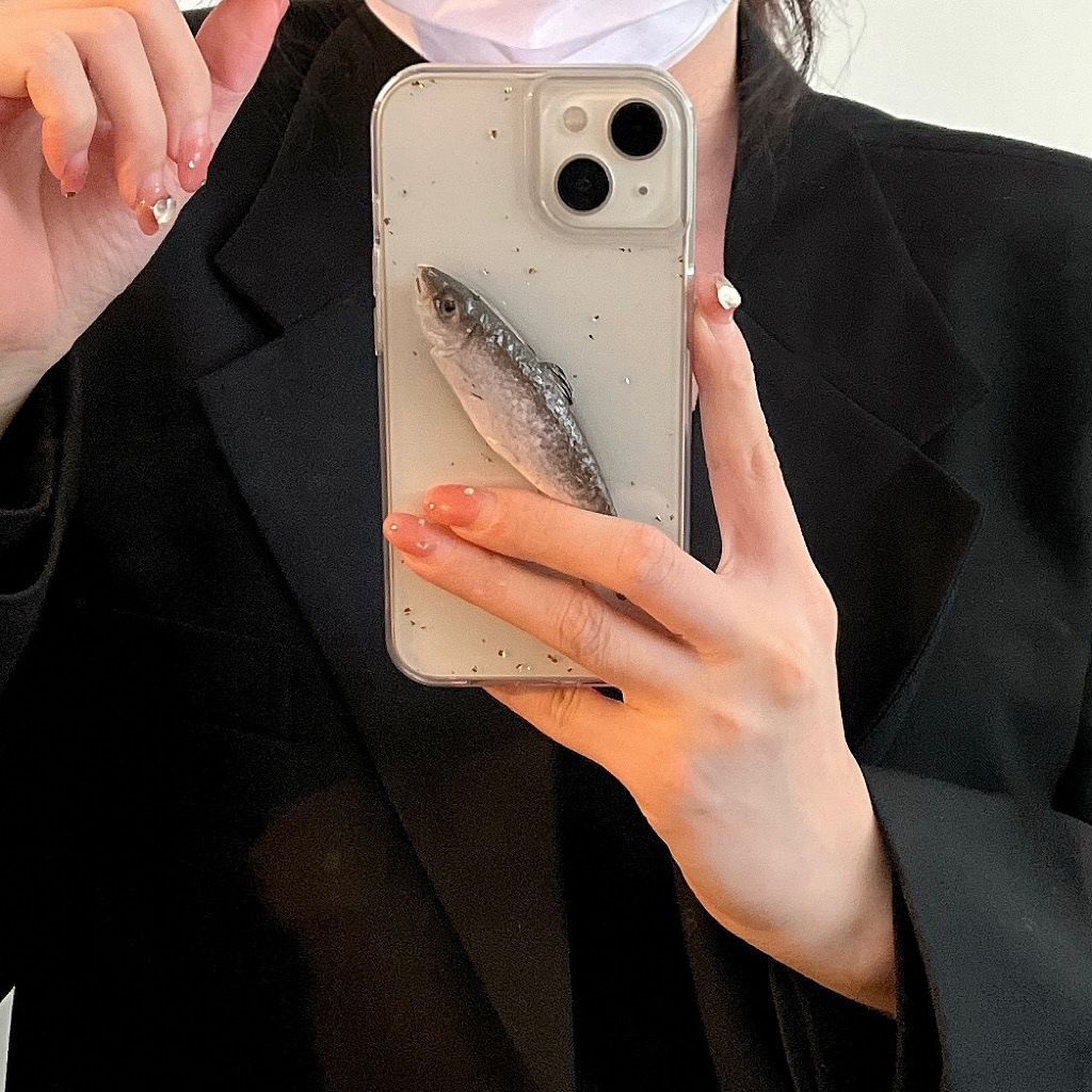 金箔创意咸鱼适用苹果17手机壳iPhone16promax立体15个性14保护套