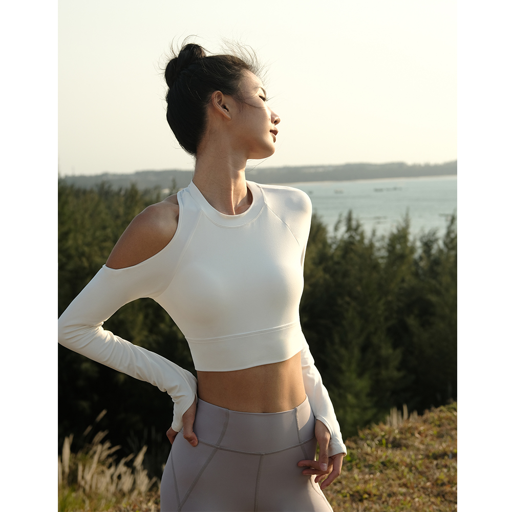 【同款推荐】La Nikar春夏修身运动长T恤挖空设计时尚美背长袖S1085