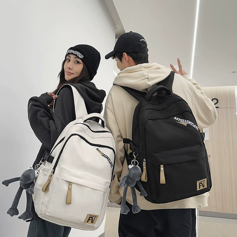 背包男大容量双拉链小众设计潮流百搭双肩电脑包旅行轻便休闲书包