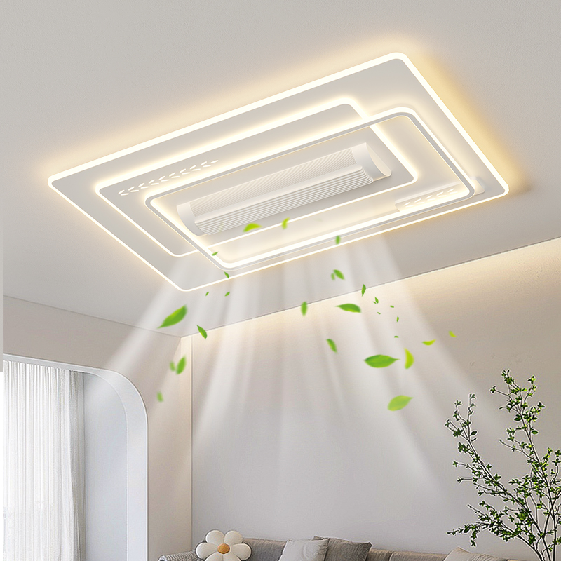 2024年第六代无叶风扇灯麦穗款房间简约长方形主卧吸顶灯具